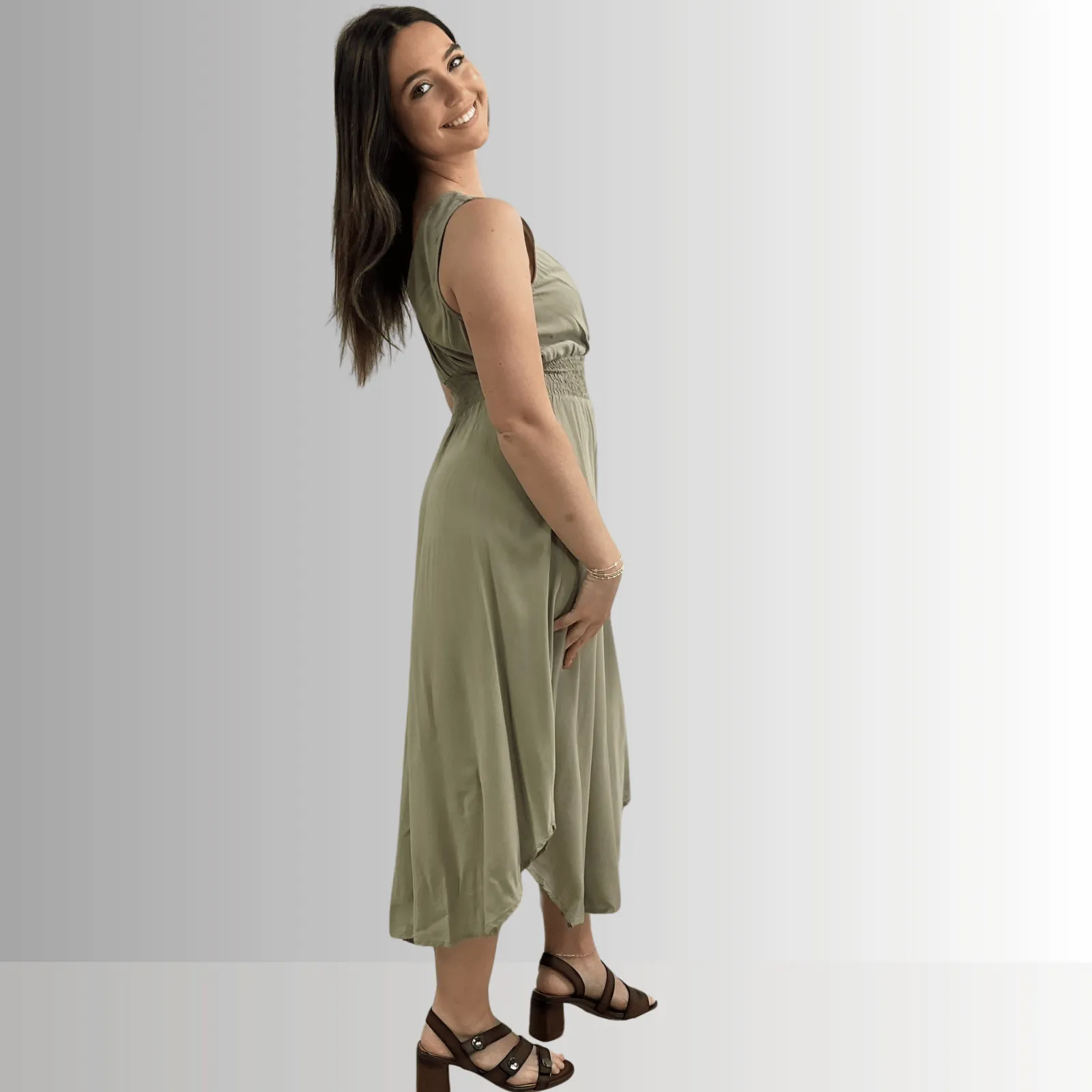 Camila Smocked Waist Midi Dress