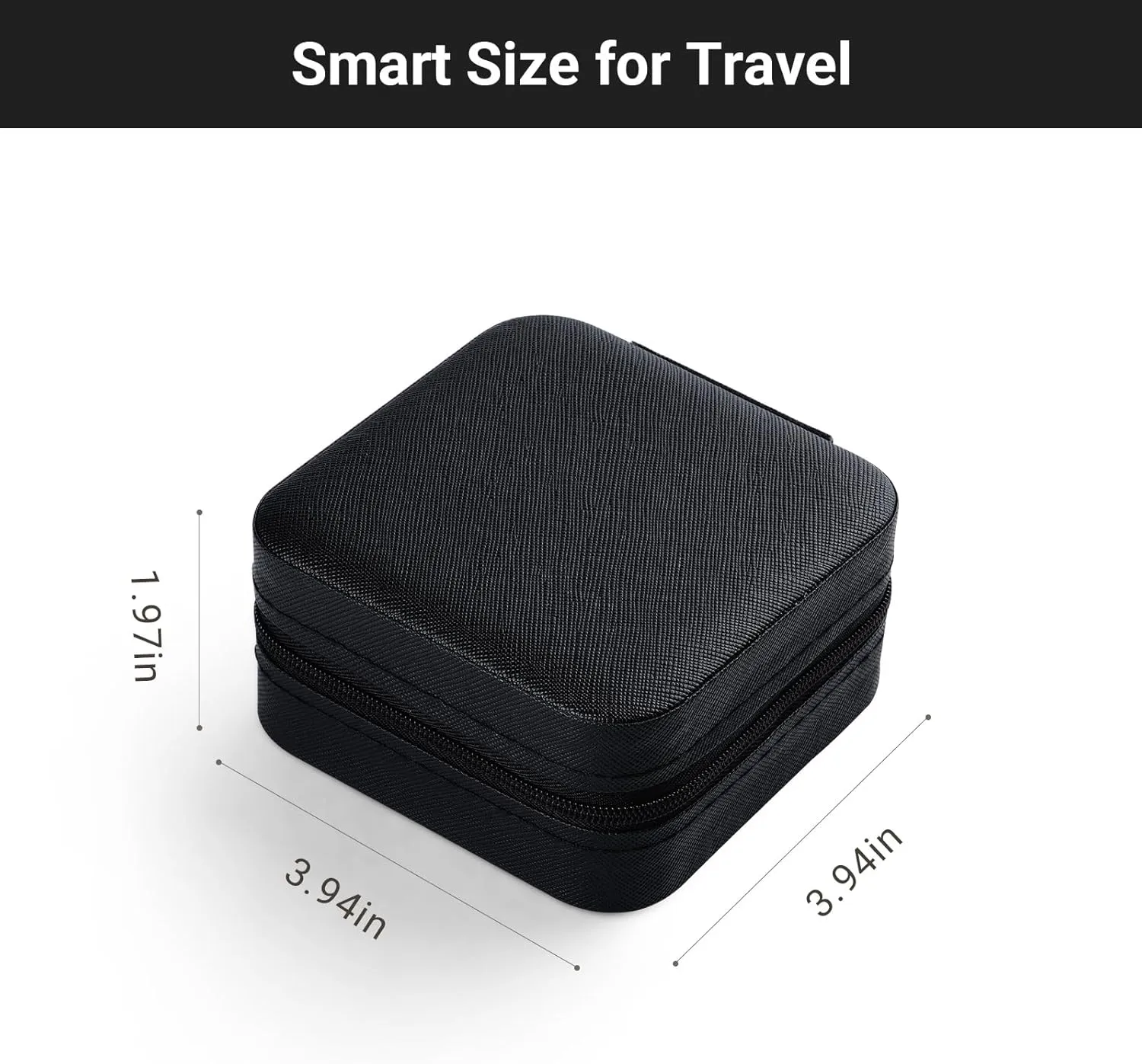 CASEGRACE Travel Jewelry Organizer Portable Small Jewelry Box Foldable Clear Pockets for Necklace Rings Bracelet Earrings Holder Organizer for Women, Black