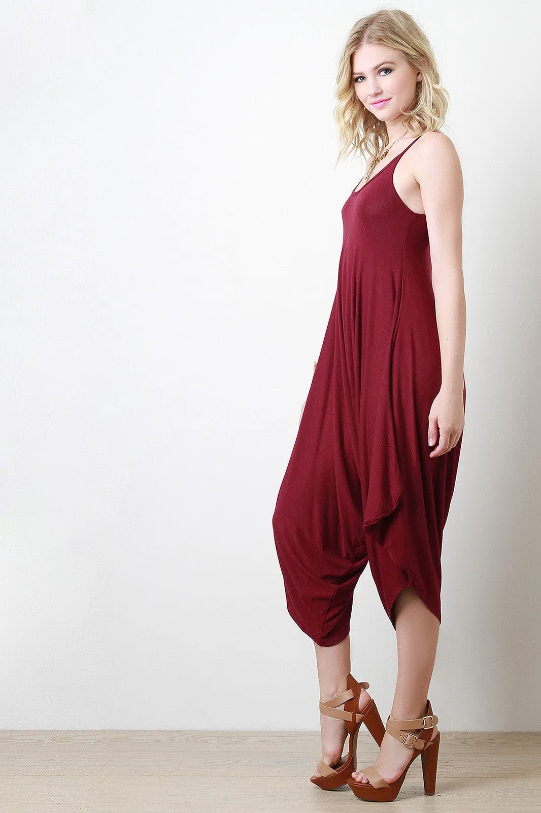 Casual Sleeveless Asymmetrical Harem Jumpsuit