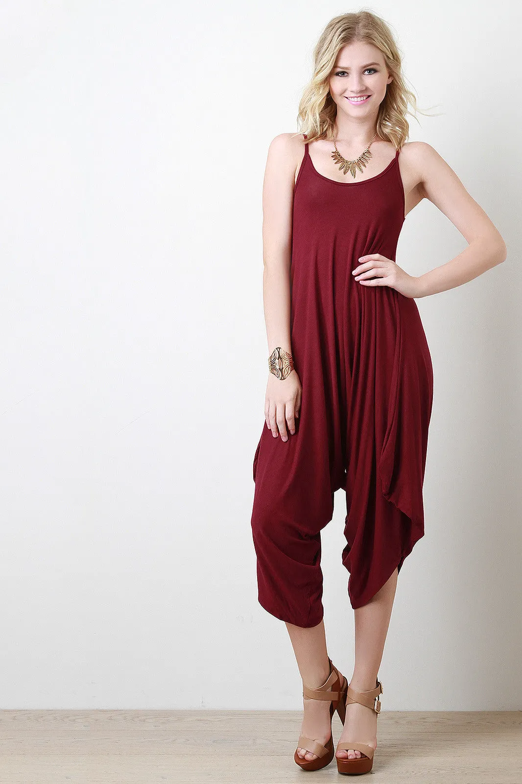 Casual Sleeveless Asymmetrical Harem Jumpsuit