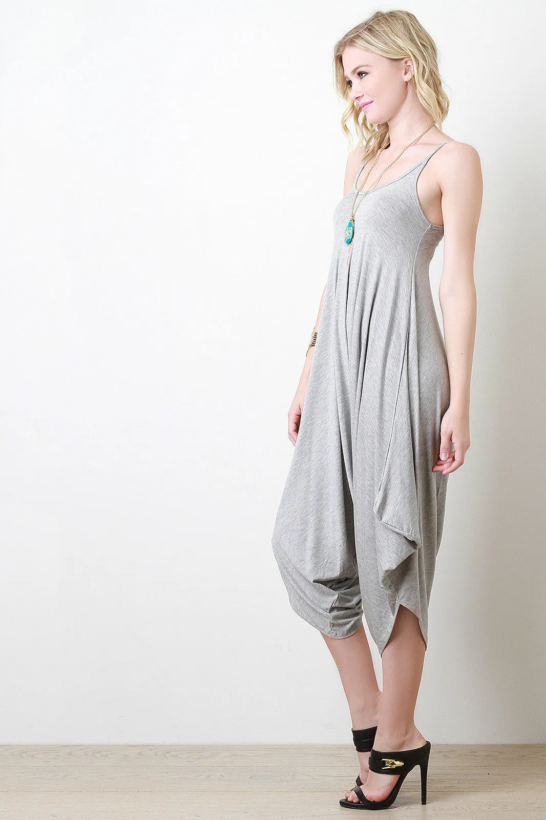Casual Sleeveless Asymmetrical Harem Jumpsuit