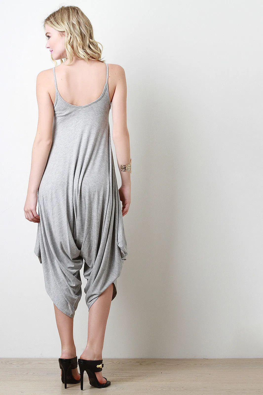 Casual Sleeveless Asymmetrical Harem Jumpsuit