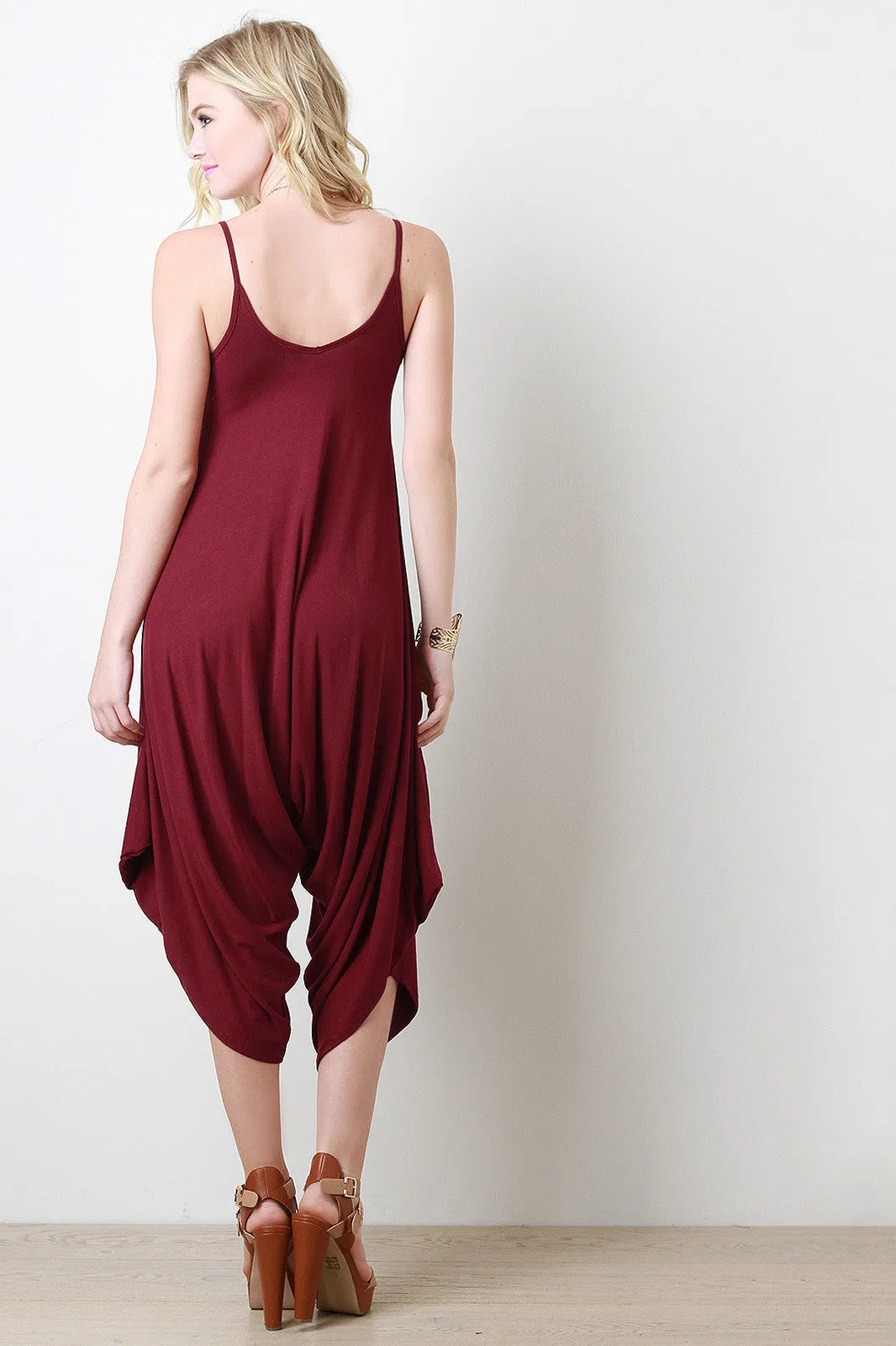 Casual Sleeveless Asymmetrical Harem Jumpsuit