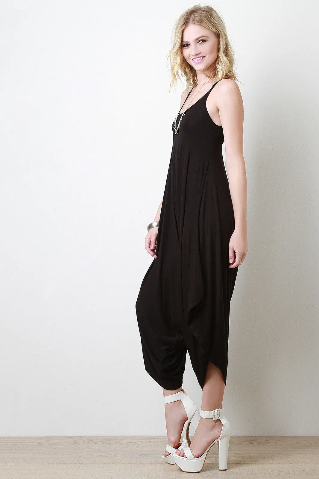 Casual Sleeveless Asymmetrical Harem Jumpsuit