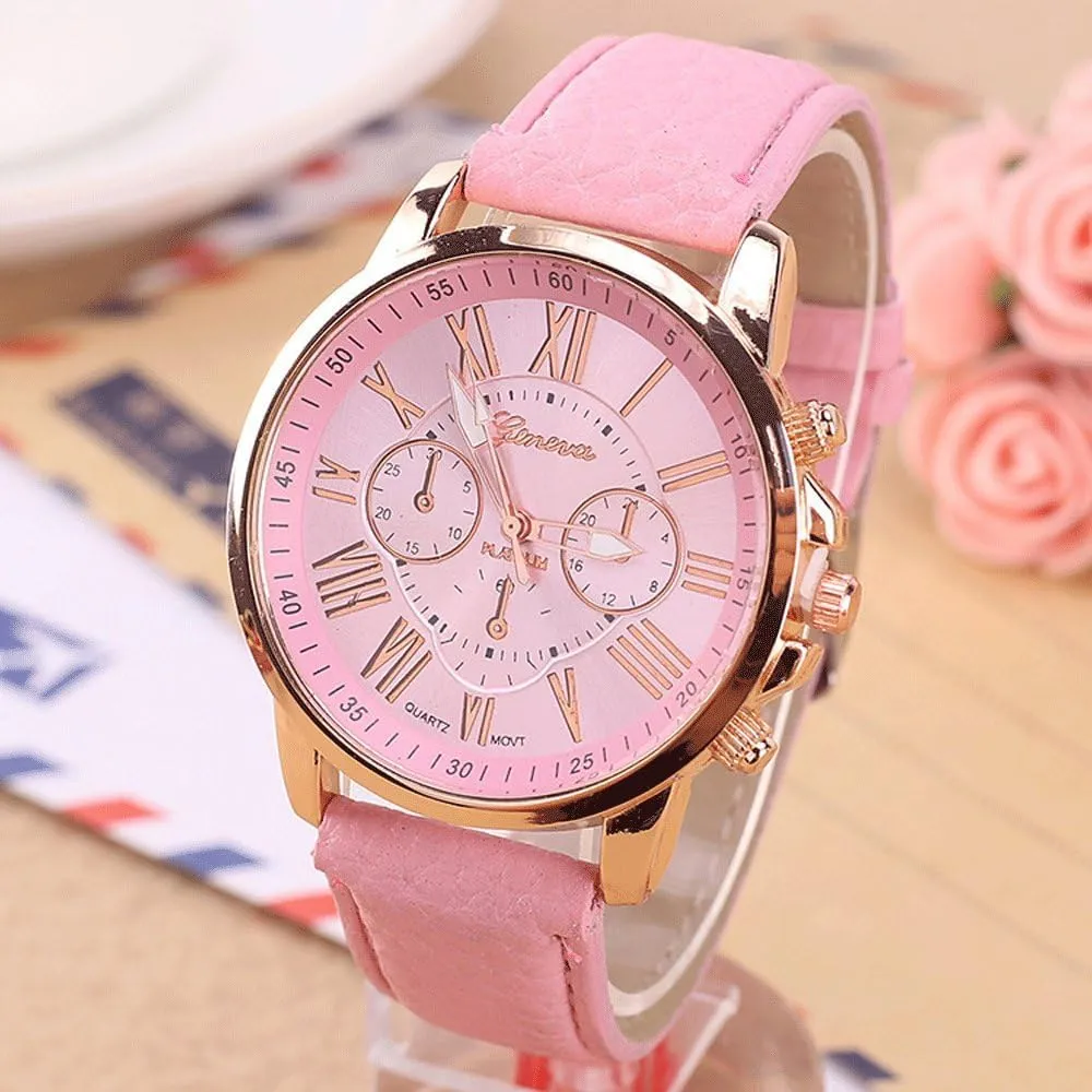CdyBox Women Men Lady Teen Girl PU Leather Band Watches Dial Analog Quartz Wristwatches