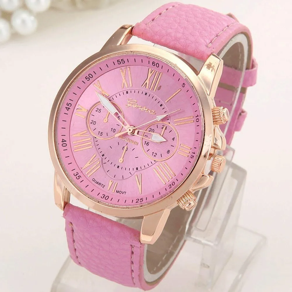 CdyBox Women Men Lady Teen Girl PU Leather Band Watches Dial Analog Quartz Wristwatches