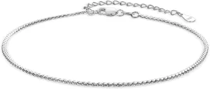 CHIC & ARTSY 925 Sterling Silver Anklet Bracelets for Women - Dainty Minimalist Beach Anklets, Vacation Foot Jewellery
