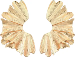 Chunky Flower Earrings for Women Gold Silver Statement Stud Earring Exaggerated Geometric Floral Drop Earrings Trendy Earring Jewelry for Women