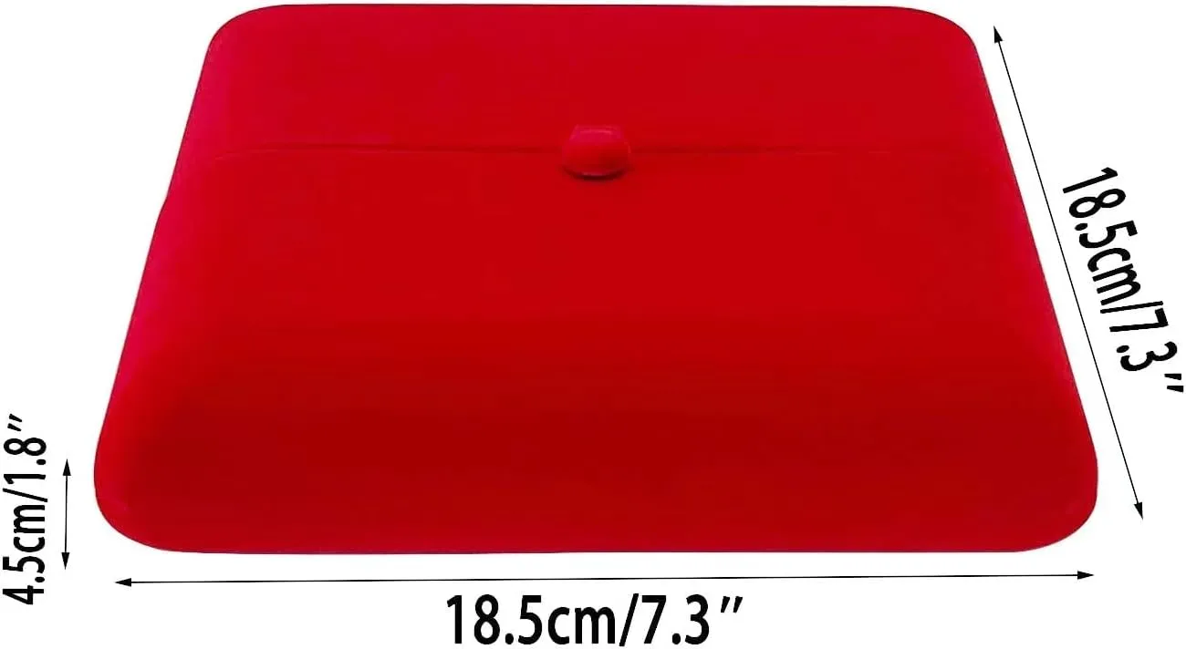 Classic Pearl Necklace Present Box Case Large Banquet Necklace Box Premium Grade Red Velvet Storage Case Packaging Unique Design (jewelry not included)