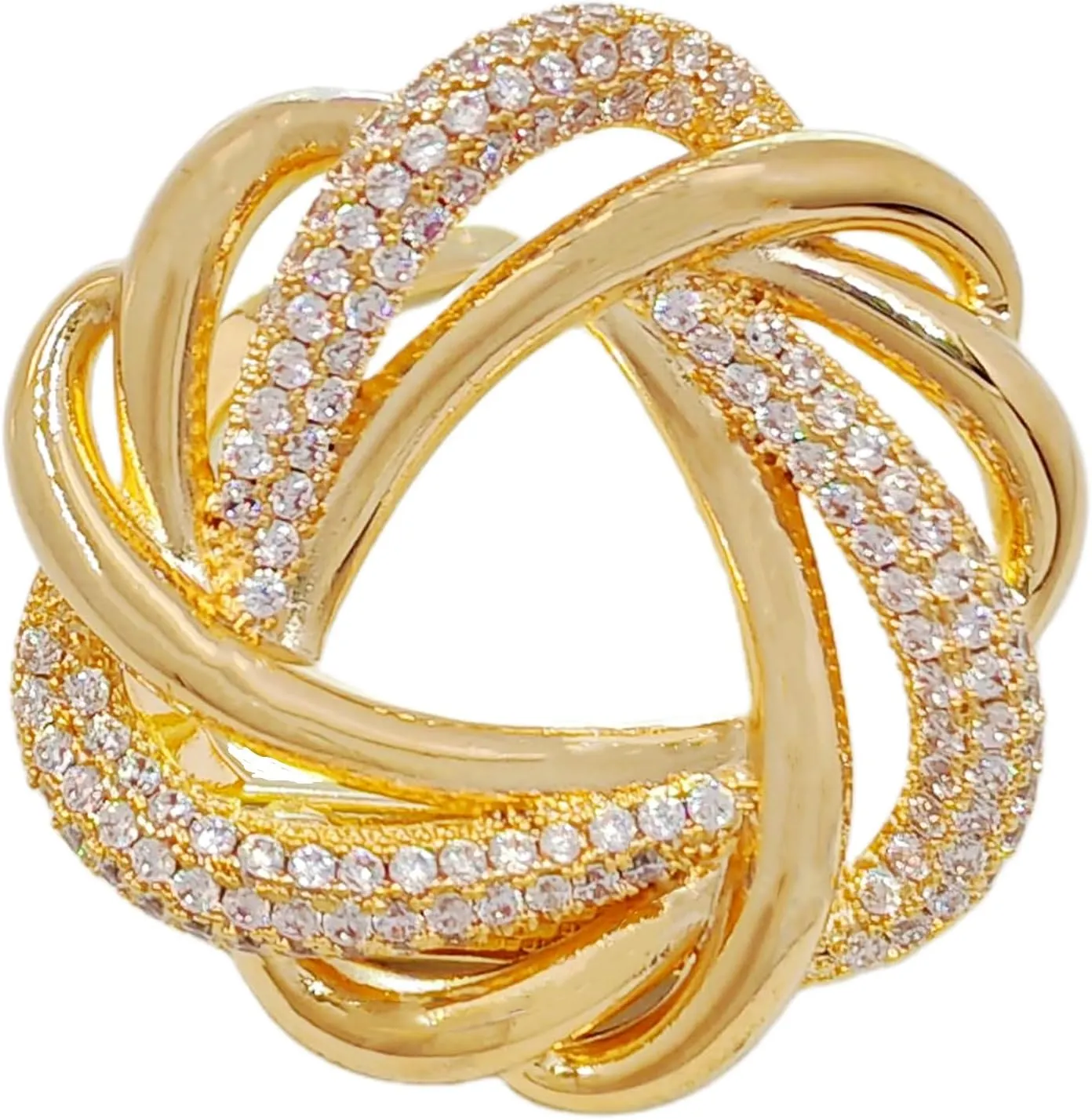 Classic Vintage Wire Twist Circle Gold Love Knot Brooches Pins Wreath Accessory