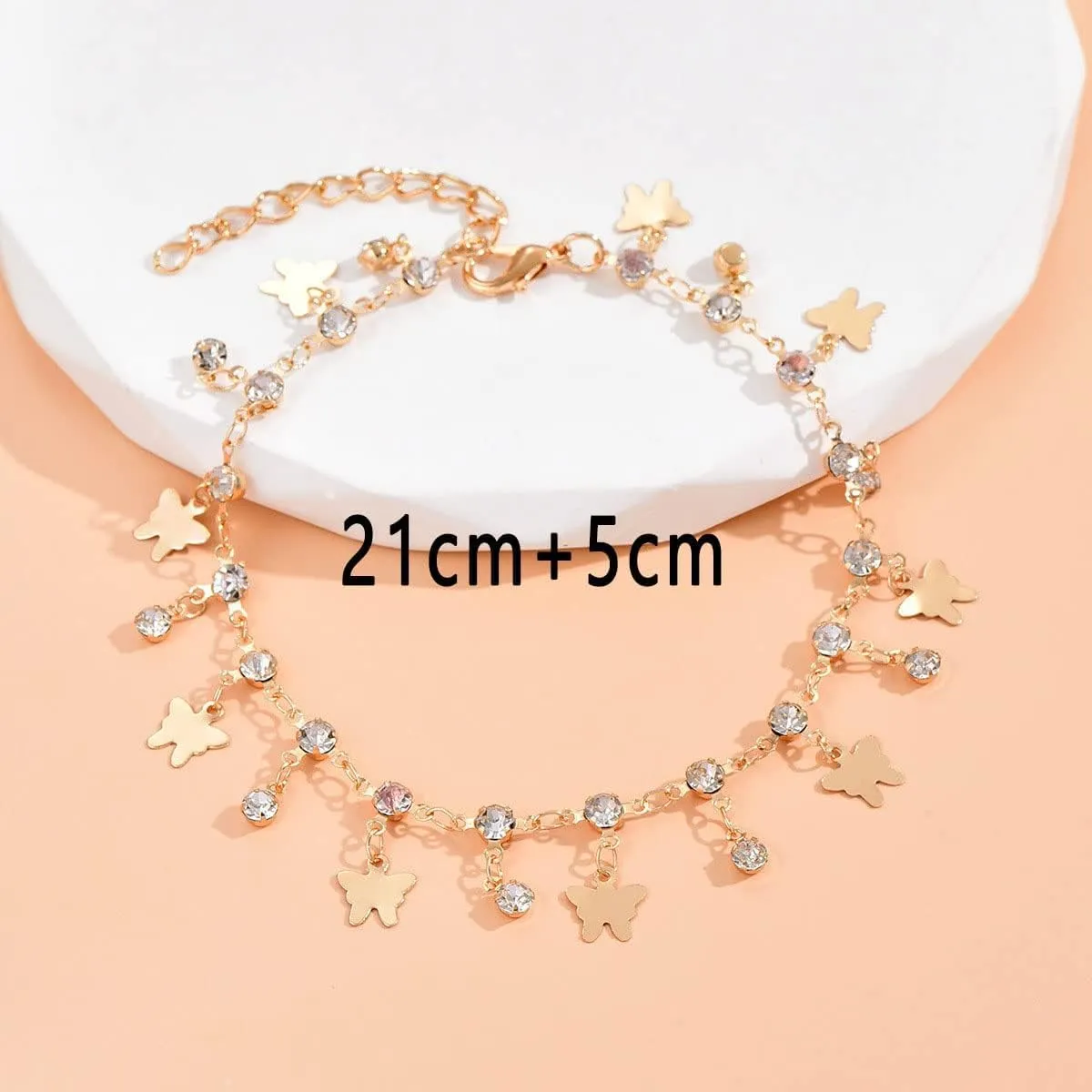 Clataly Turquoise Anklet Bracelets Multilayer Butterfly Anklets Flower Pearl Beaded Ankle Summer Accessories Beach Foot Jewelry for Women