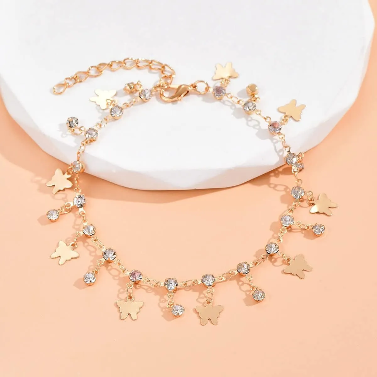 Clataly Turquoise Anklet Bracelets Multilayer Butterfly Anklets Flower Pearl Beaded Ankle Summer Accessories Beach Foot Jewelry for Women