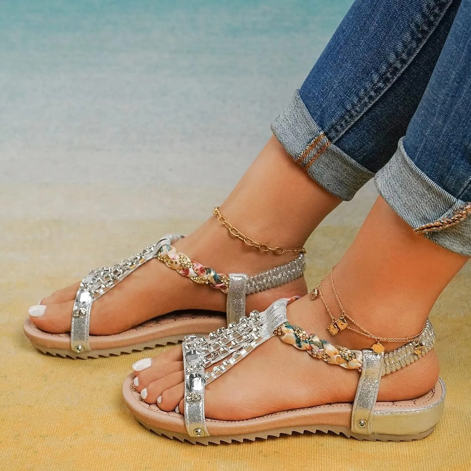 Comfortable Slip on Slide Sandals for Women Summer Comfortable Summer Dress Shoes Summer Sandals for Women