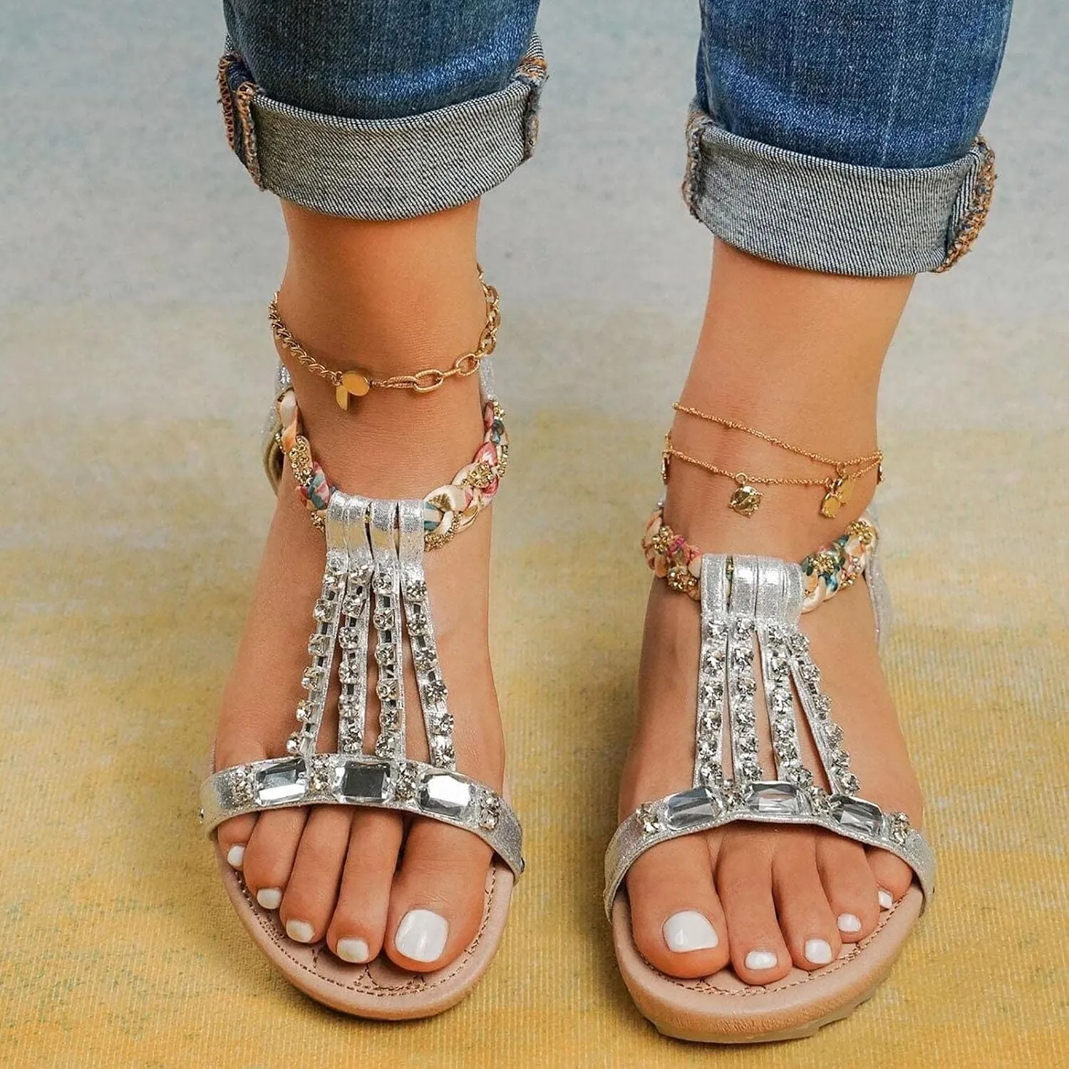 Comfortable Slip on Slide Sandals for Women Summer Comfortable Summer Dress Shoes Summer Sandals for Women