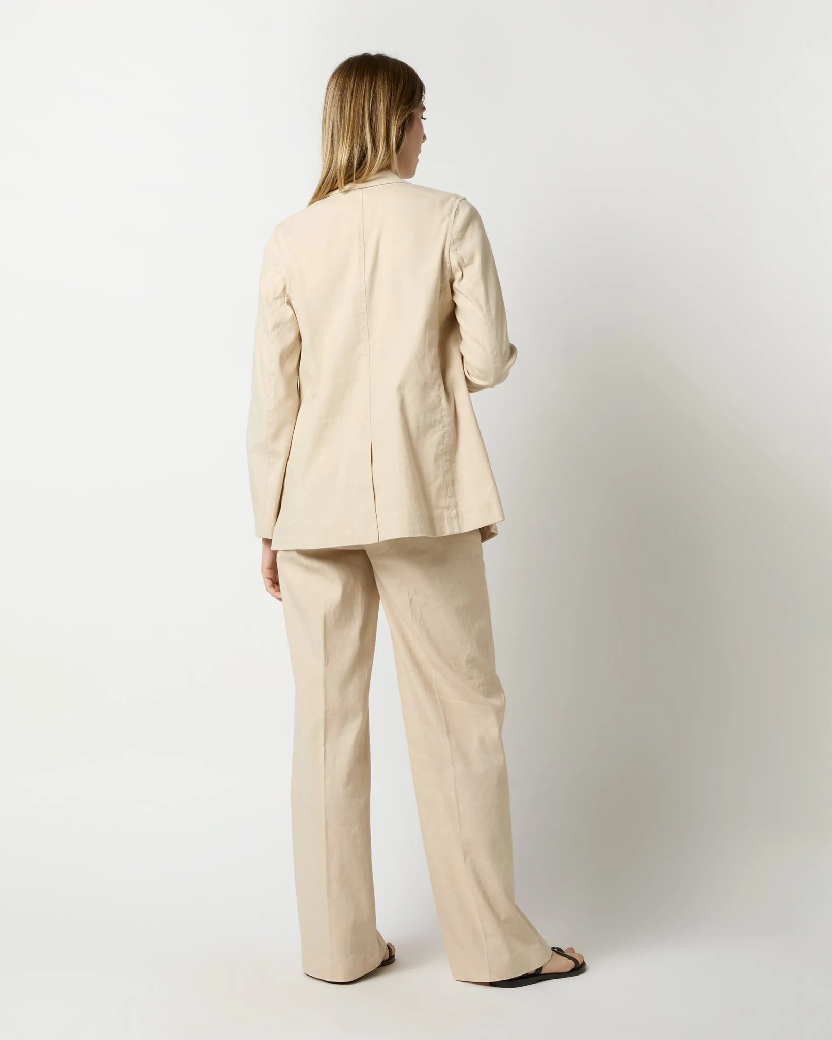 Constance Jacket in Sand Stretch Cotolino