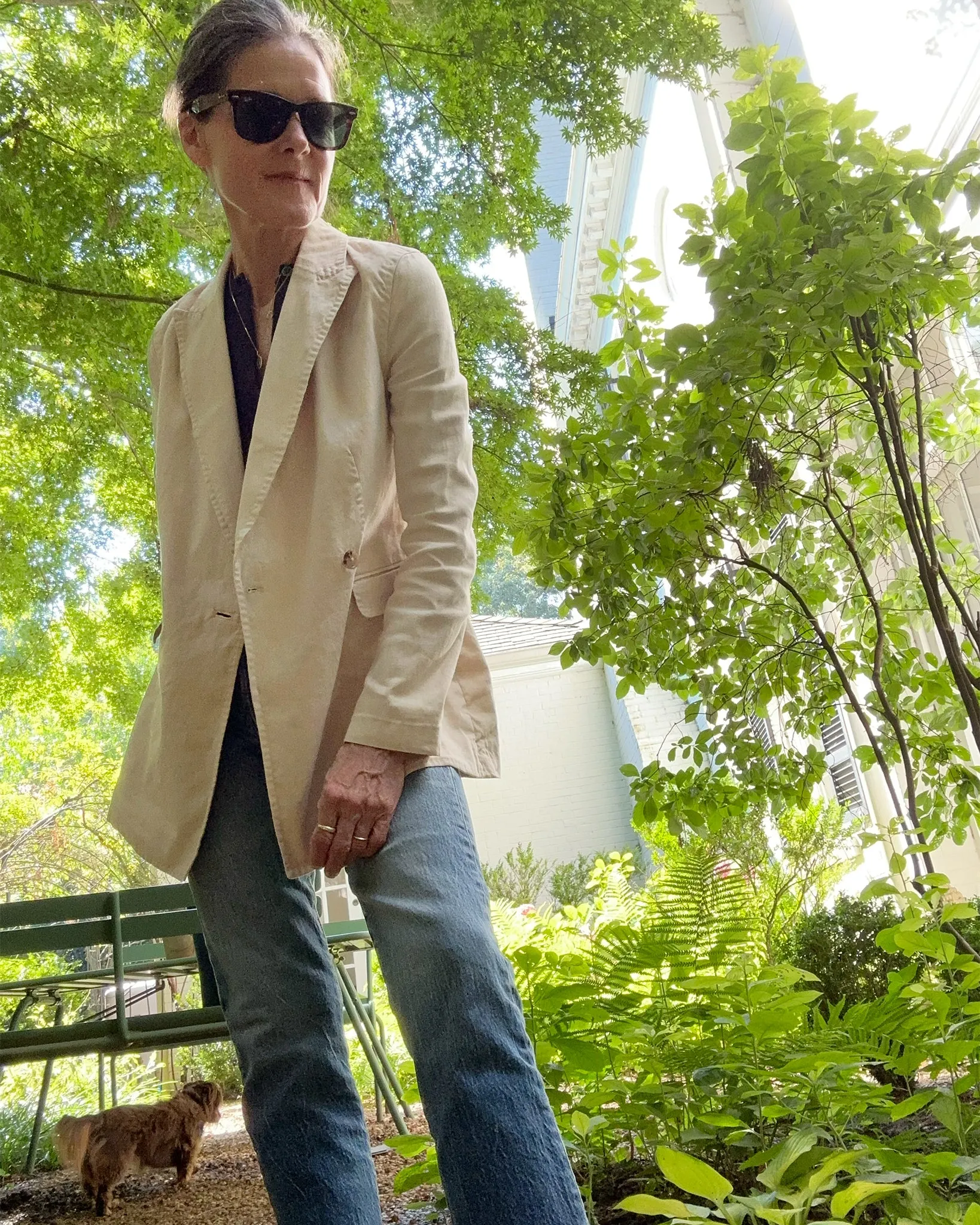 Constance Jacket in Sand Stretch Cotolino