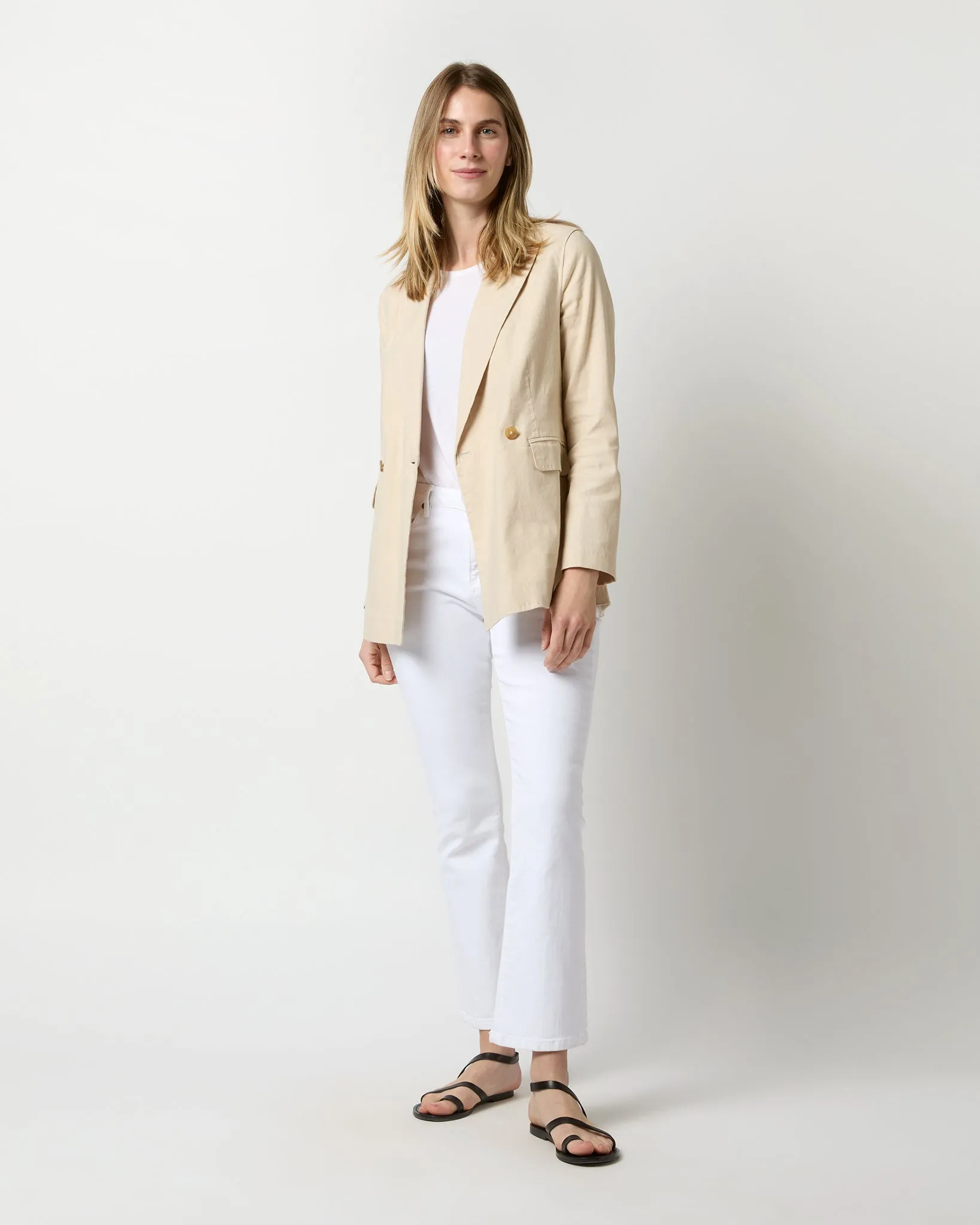 Constance Jacket in Sand Stretch Cotolino