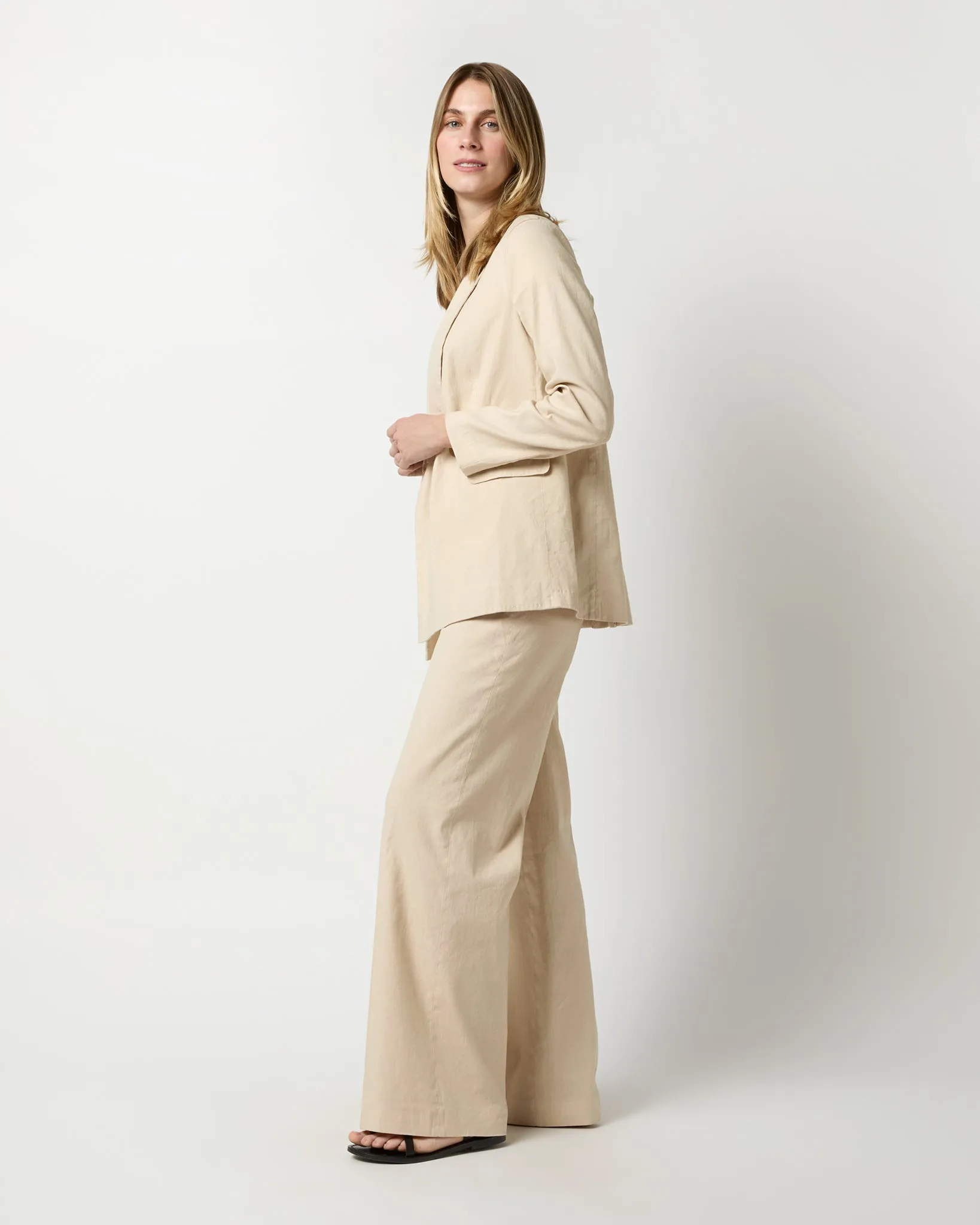 Constance Jacket in Sand Stretch Cotolino