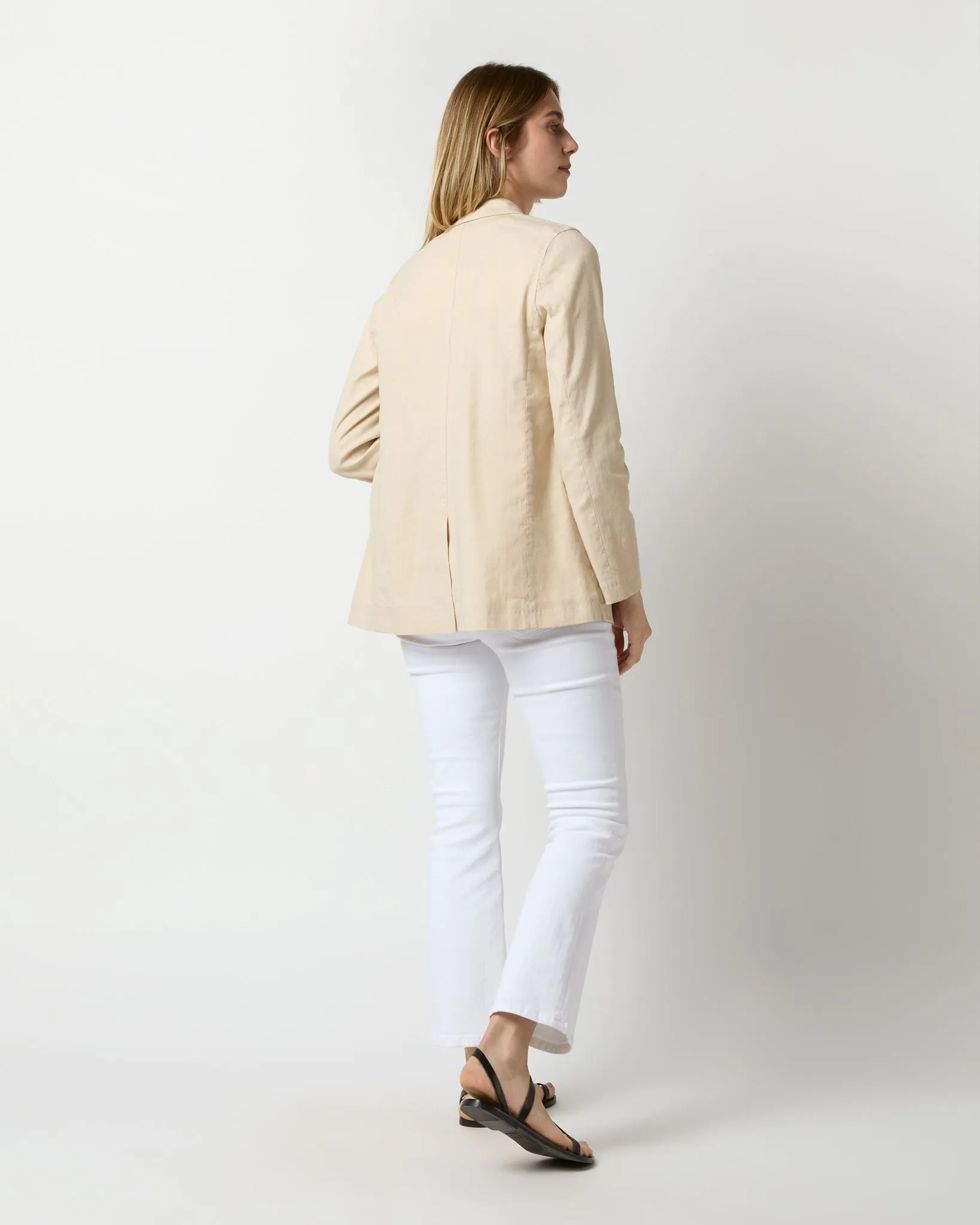 Constance Jacket in Sand Stretch Cotolino