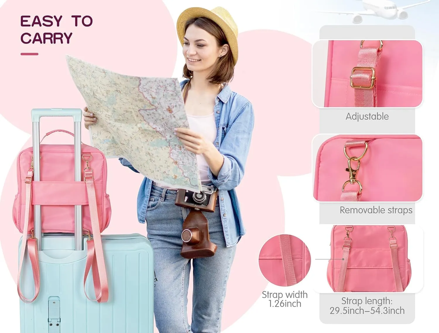 COSHAYSOO Ears Bag Headband Holder Travel Backpack Trip Essential Organizer Women Teen Girl Hair Pin Accessory Storage Gifts