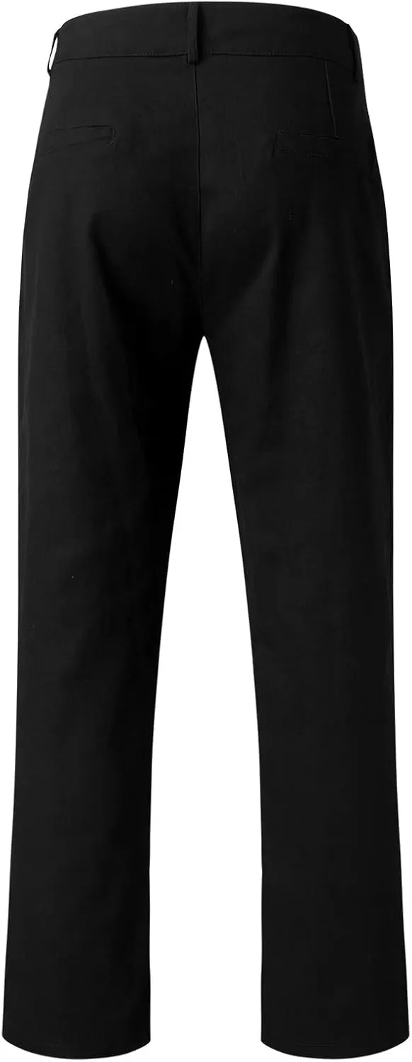 CRNTCEM Business Pant for Men Regular Fit Outdoor Work Golf Pants Athletic Workout Skinny Leg Khaki Cropped Pencil Trousers