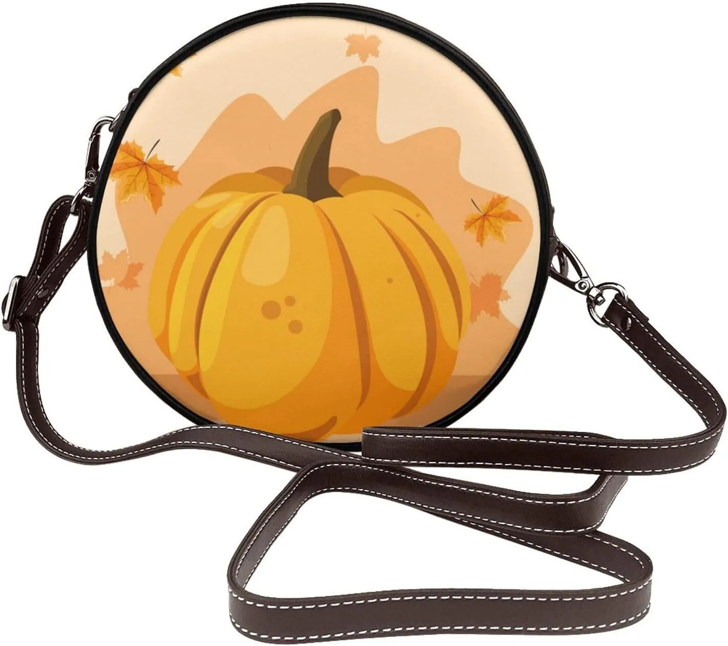 Crossbody Purse for Women, PU Leather Round Crossbody Bag, Mini Purses Handbags with Strap Zipper