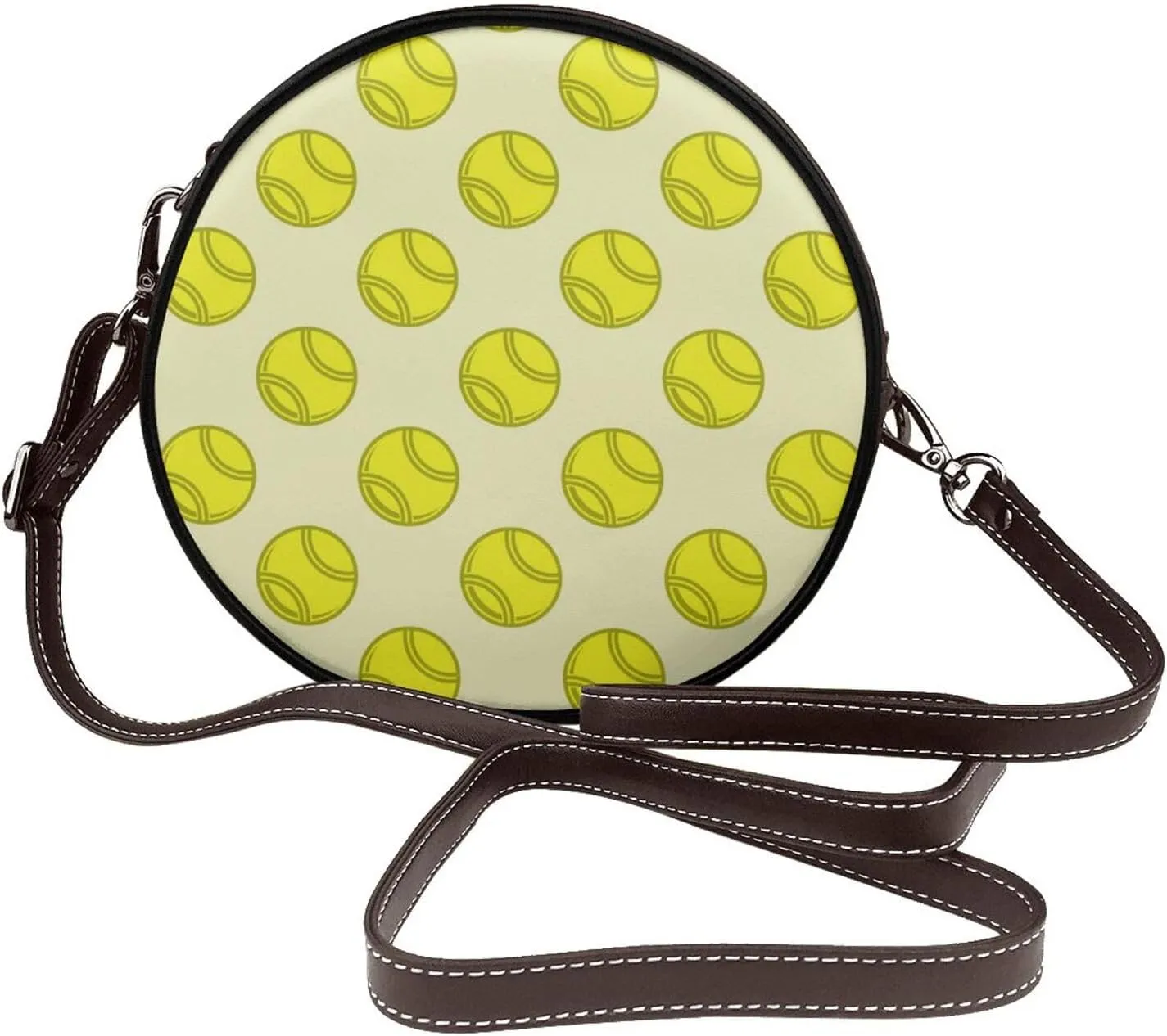 Crossbody Purse for Women, PU Leather Round Crossbody Bag, Mini Purses Handbags with Strap Zipper