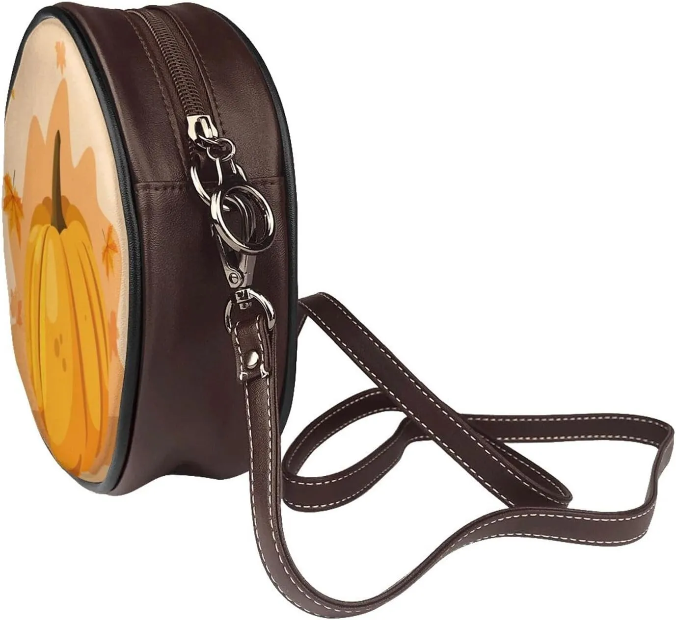 Crossbody Purse for Women, PU Leather Round Crossbody Bag, Mini Purses Handbags with Strap Zipper