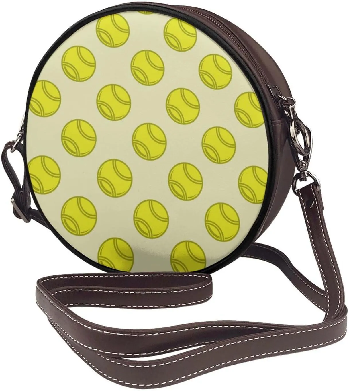 Crossbody Purse for Women, PU Leather Round Crossbody Bag, Mini Purses Handbags with Strap Zipper