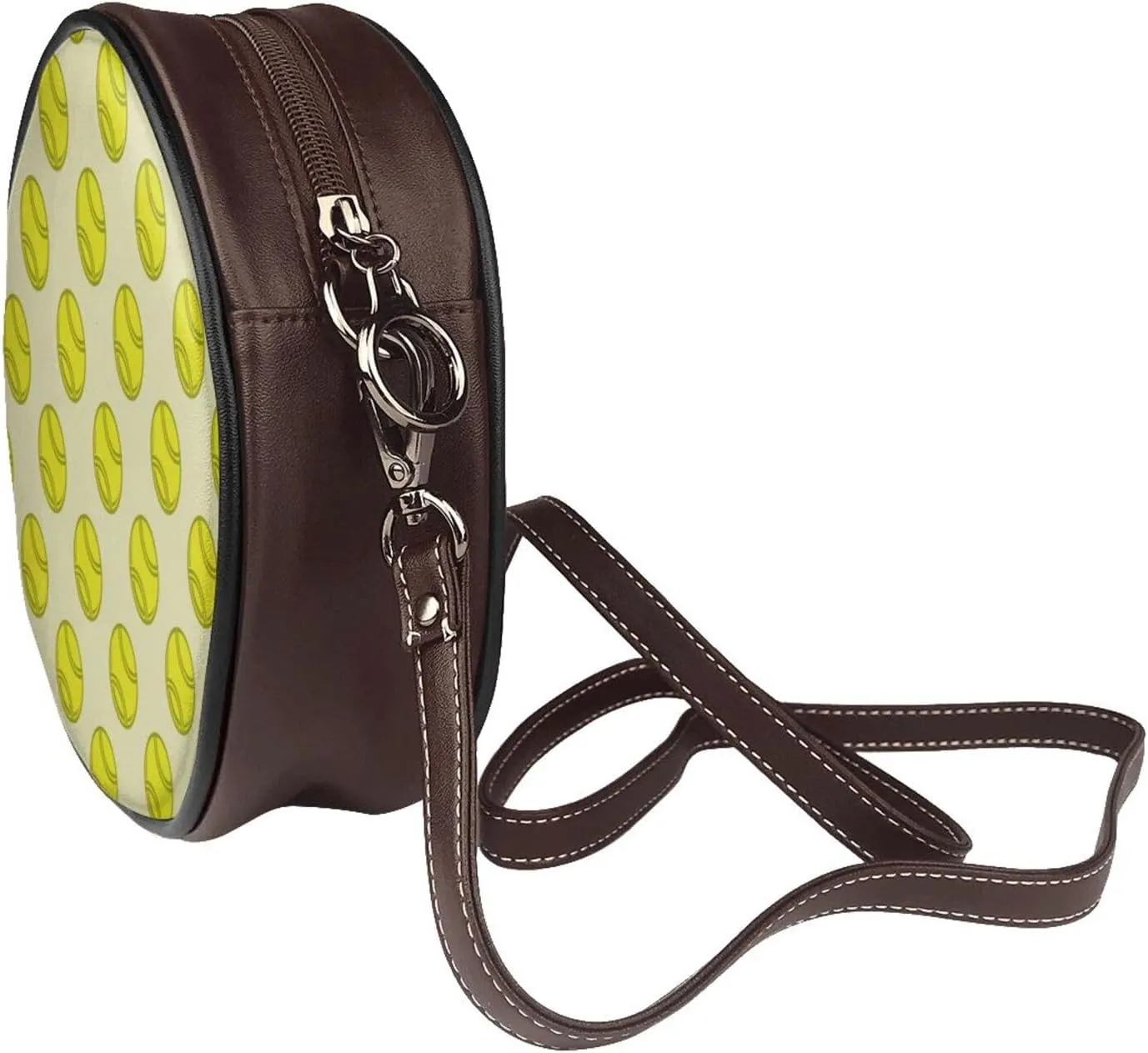 Crossbody Purse for Women, PU Leather Round Crossbody Bag, Mini Purses Handbags with Strap Zipper