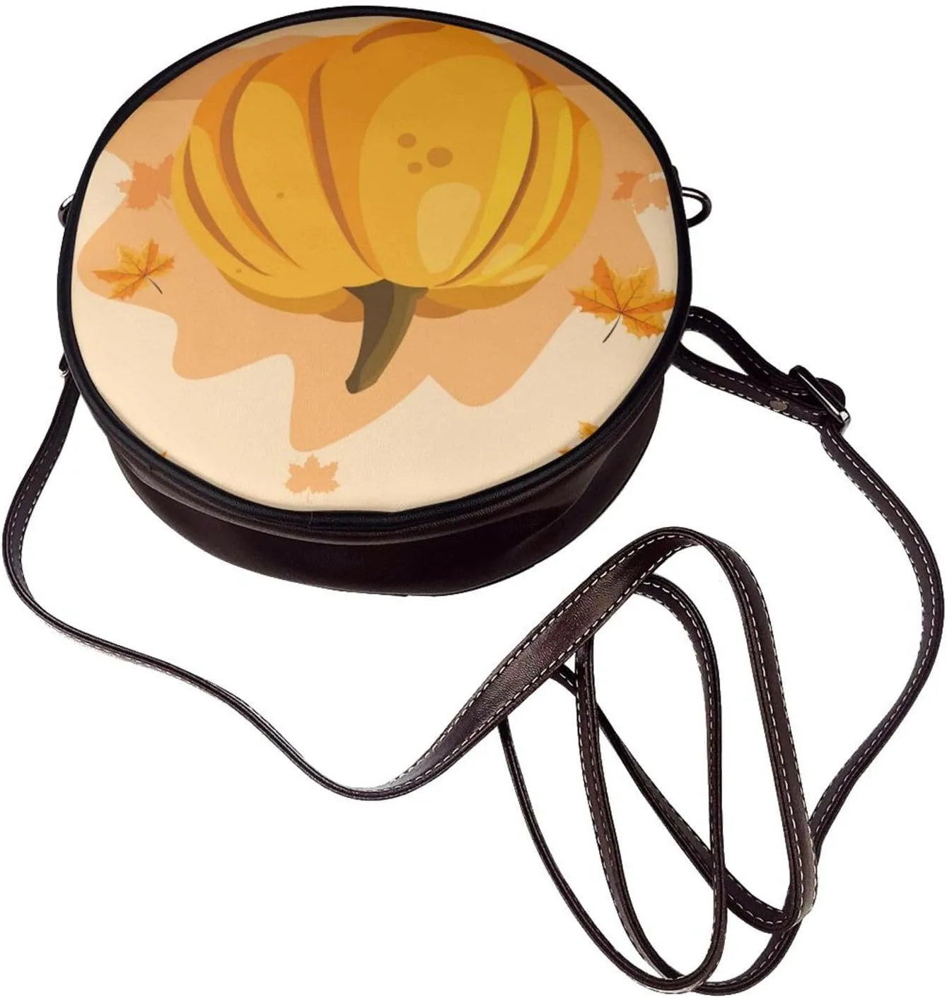 Crossbody Purse for Women, PU Leather Round Crossbody Bag, Mini Purses Handbags with Strap Zipper