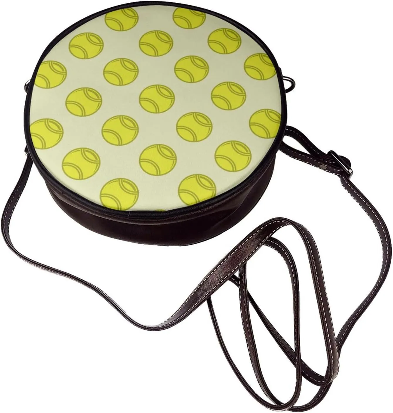 Crossbody Purse for Women, PU Leather Round Crossbody Bag, Mini Purses Handbags with Strap Zipper