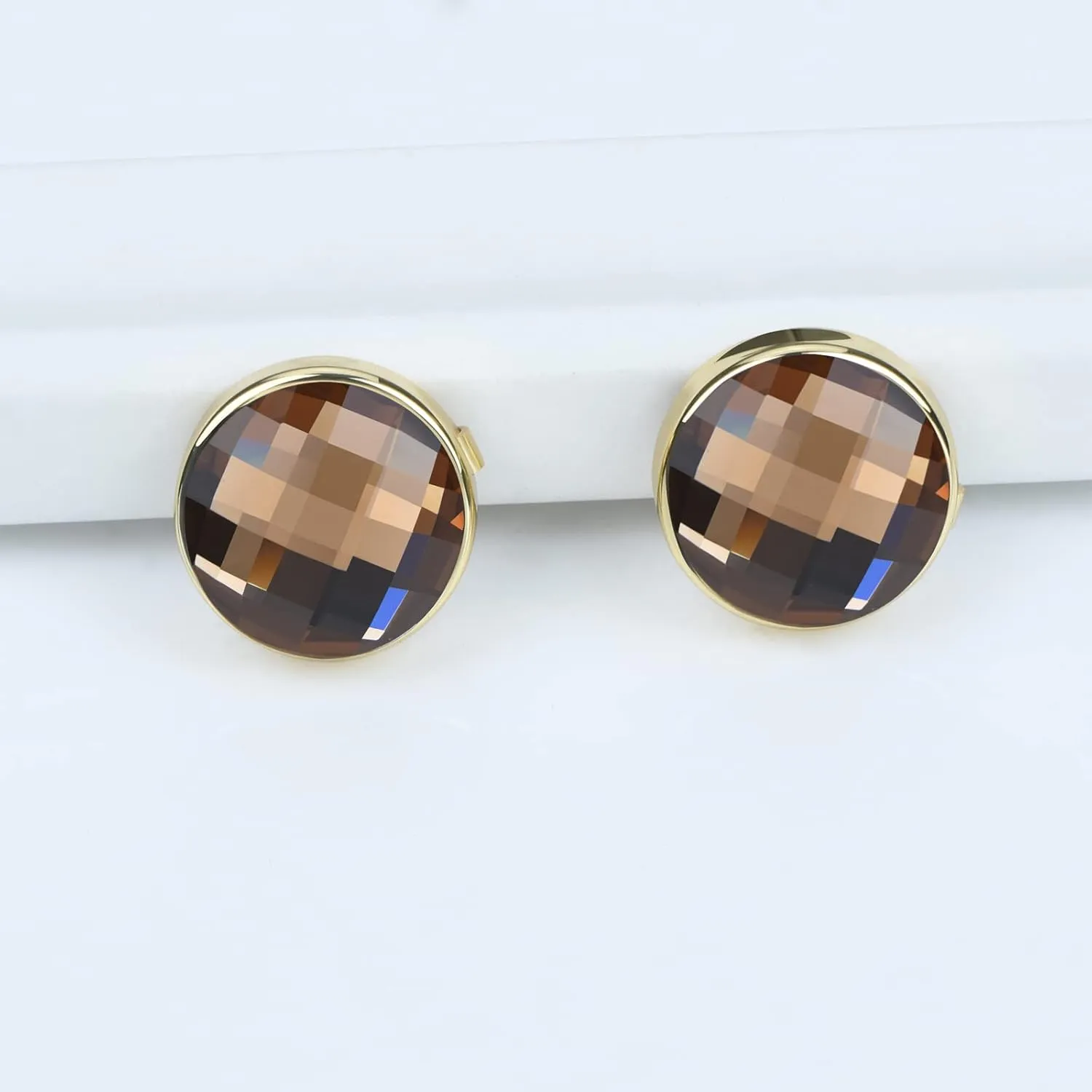 Crystal Cufflink Button Covers for Men Shirt Silver Gold Black Cufflinks Gifts for Wedding Party Business 17.5MM Metal Button Cover for Women
