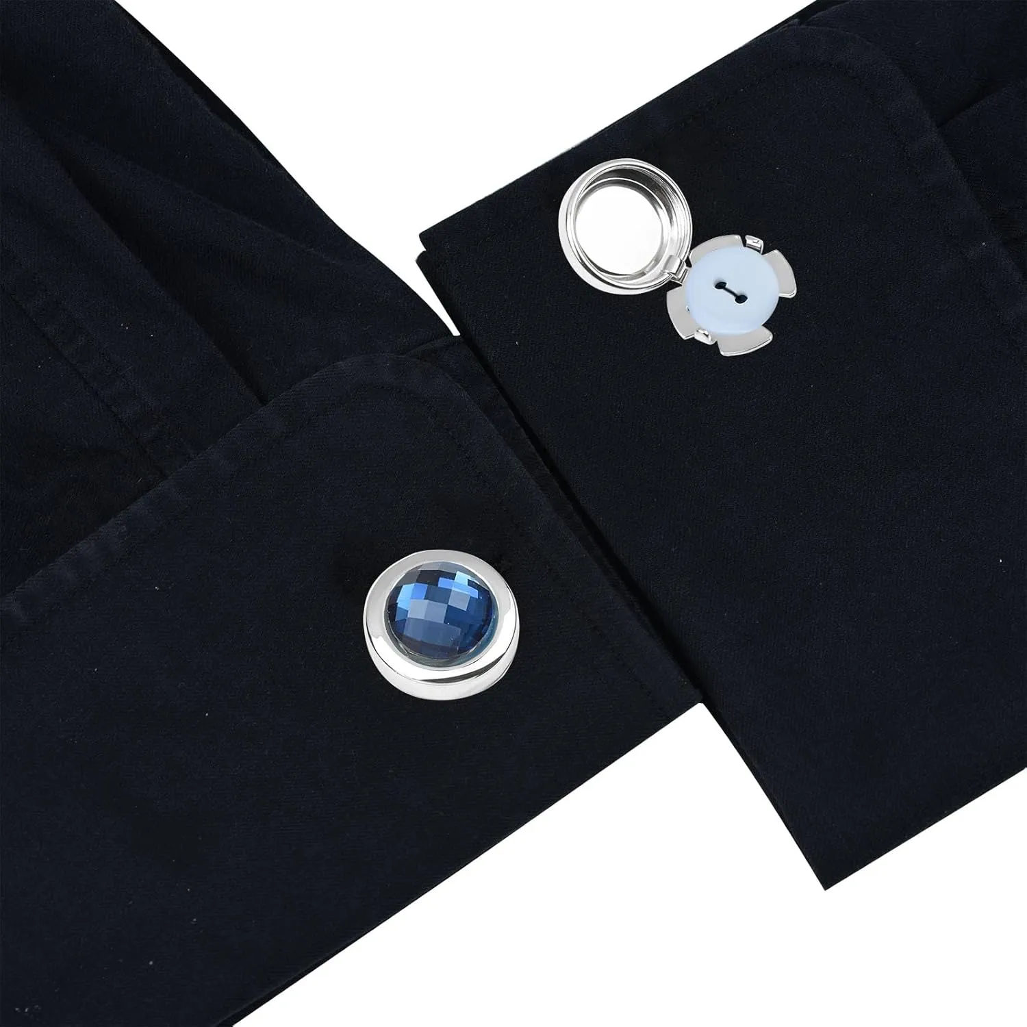 Crystal Cufflink Button Covers Shirt Suit Button Accessory for Men Women