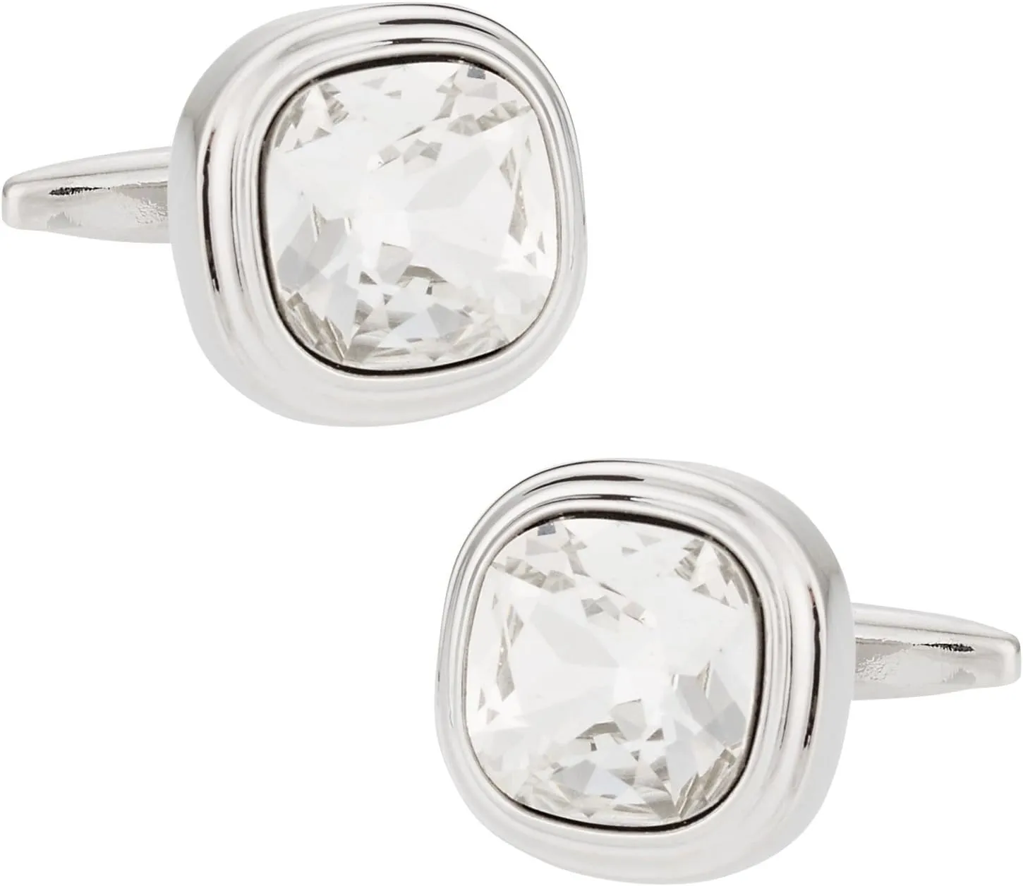 Cuff-Daddy Crystal Clear Cufflinks with Presentation Gift Box - Perfect for Travel