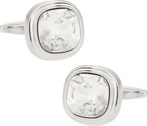 Cuff-Daddy Crystal Clear Cufflinks with Presentation Gift Box - Perfect for Travel