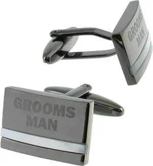 Cuff-Daddy Groomsman Cufflinks with Mother of Pearl Cuff Links for Wedding Party Attire with Travel Presentation Gift Box