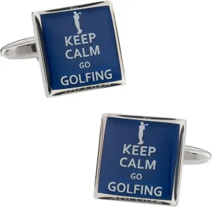 Cuff-Daddy Keep Calm Golfing Cufflinks with Mens Travel Presentation Gift Box Novelty Funny Cuff Links