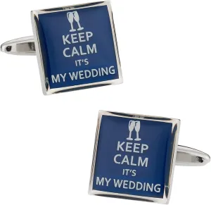 Cuff-Daddy Keep Calm Wedding Cufflinks with Mens Travel Presentation Gift Box Novelty Funny Cuff Links