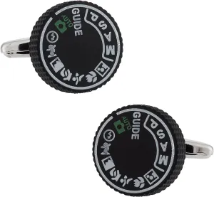 Cuff-Daddy Men's Camera Cufflinks with Presentation Gift Box Storage Travel - SLR Cufflinks for Photographer 35mm Camera Dial