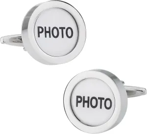 Cuff-Daddy Mens Cufflinks Photo Picture with Jewelry Presentation Box Storage Travel Special Occasions Cufflinks for Wedding Mens Cuff Link Dress Shirt Business Gift Jewelry Box