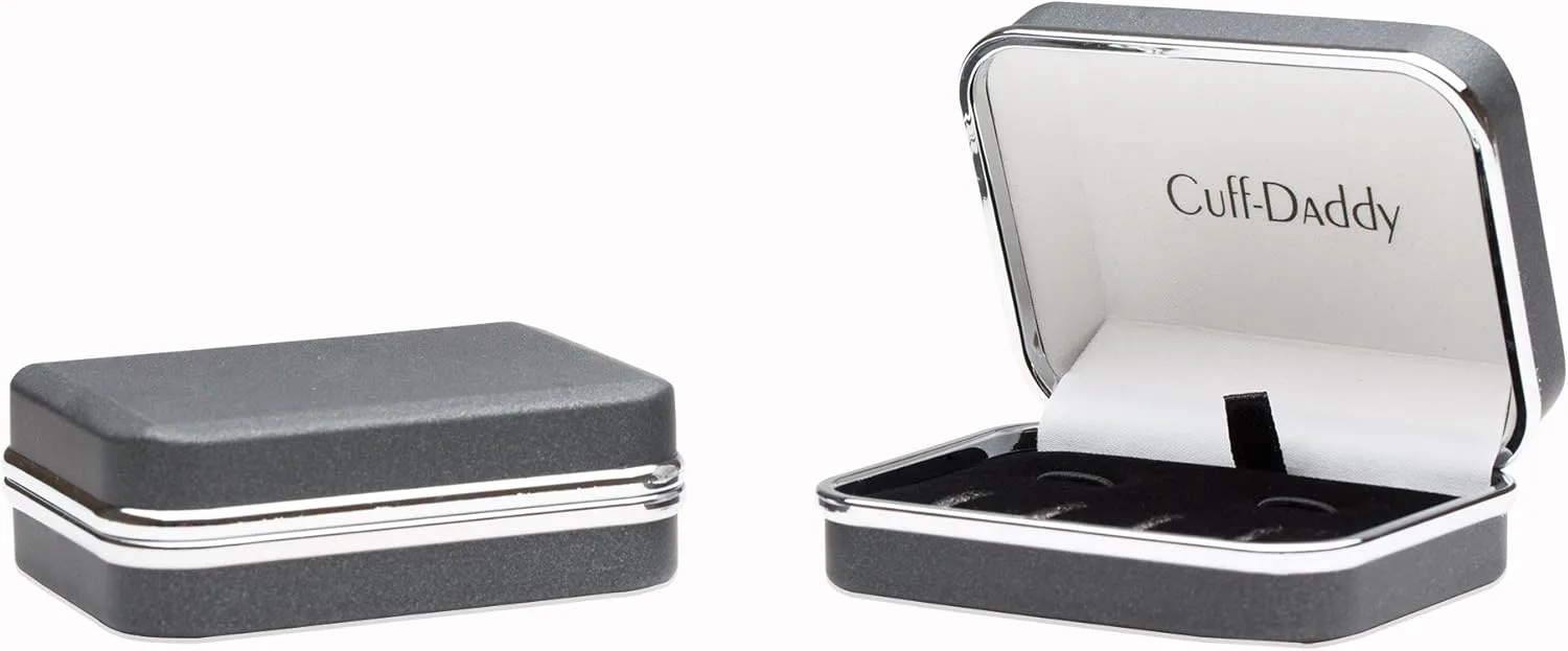 Cuff-Daddy Men's Simulated Pearl Formal Set Cufflinks and Studs with Jewelry Presentation Box Cufflinks for Men Storage Travel Special Occasions Business Mens Cuff Link Dress Shirt