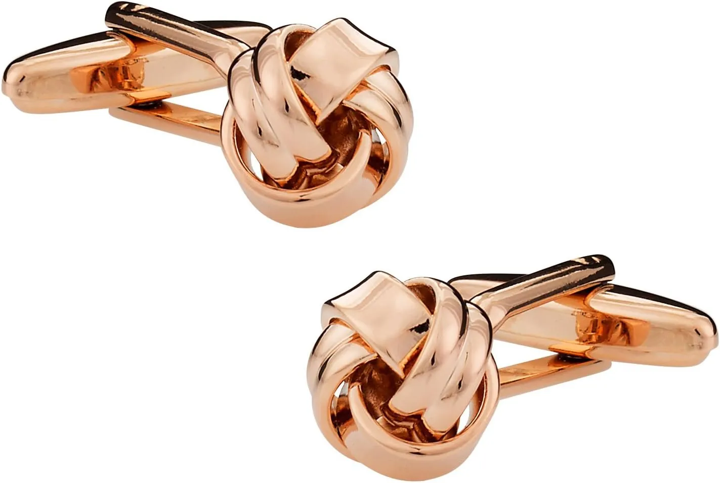 Cuff-Daddy Rose-Gold Tone Knot Cufflinks with Presentation Box Suitable for Ideaing Special Occasions Business Shirt Studs Classic Design Cufflinks