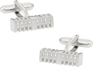 Cuff-Daddy Sturdy Silver Bar Cufflinks with Unique Design with Presentation Box