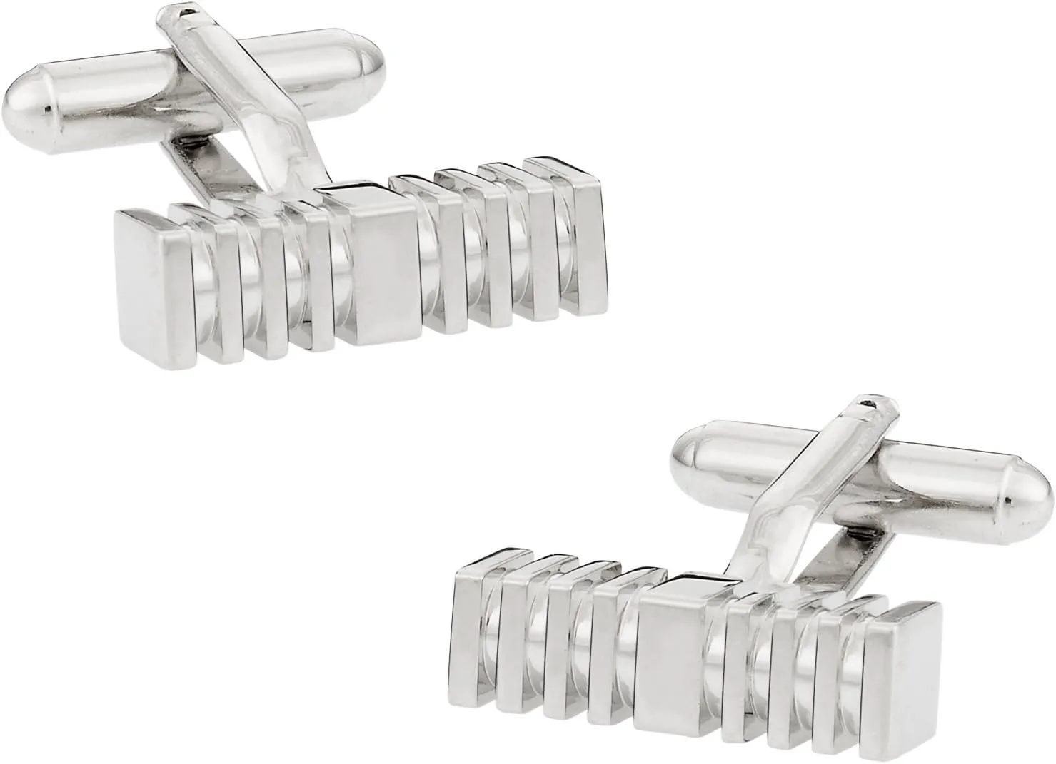 Cuff-Daddy Sturdy Silver Bar Cufflinks with Unique Design with Presentation Box