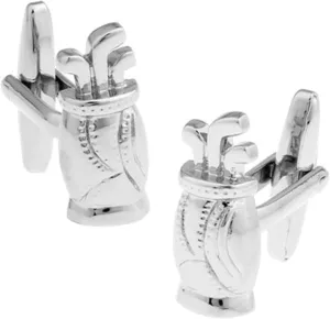 Cufflink Dress Shirts, Cufflinks White Shirt Silver Brass Golf Basket for Man Business Wedding
