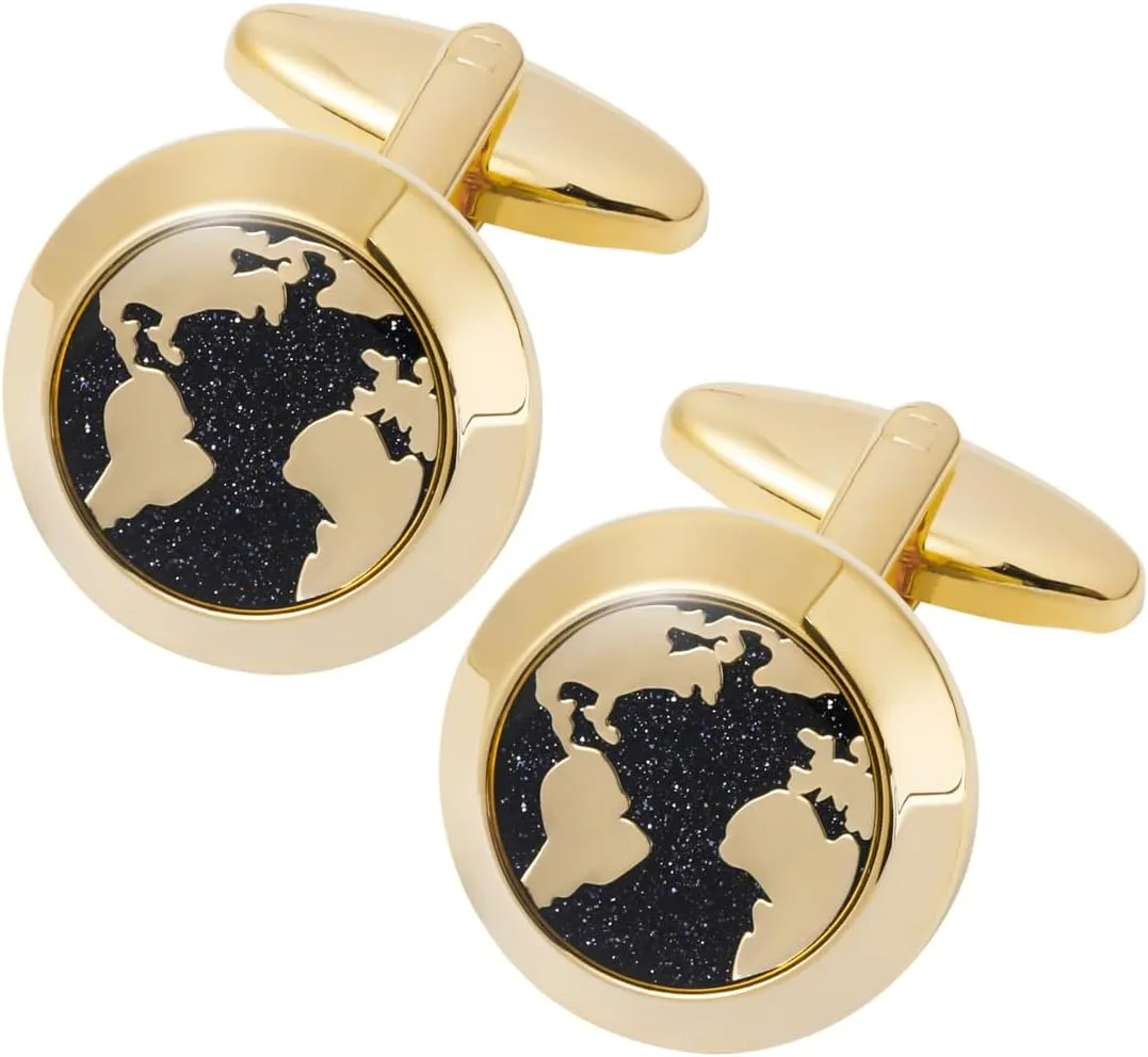 Cufflinks for Men Classic Wedding Business Shirt Cuff Links Silver Gold Black Set Gifts with Box