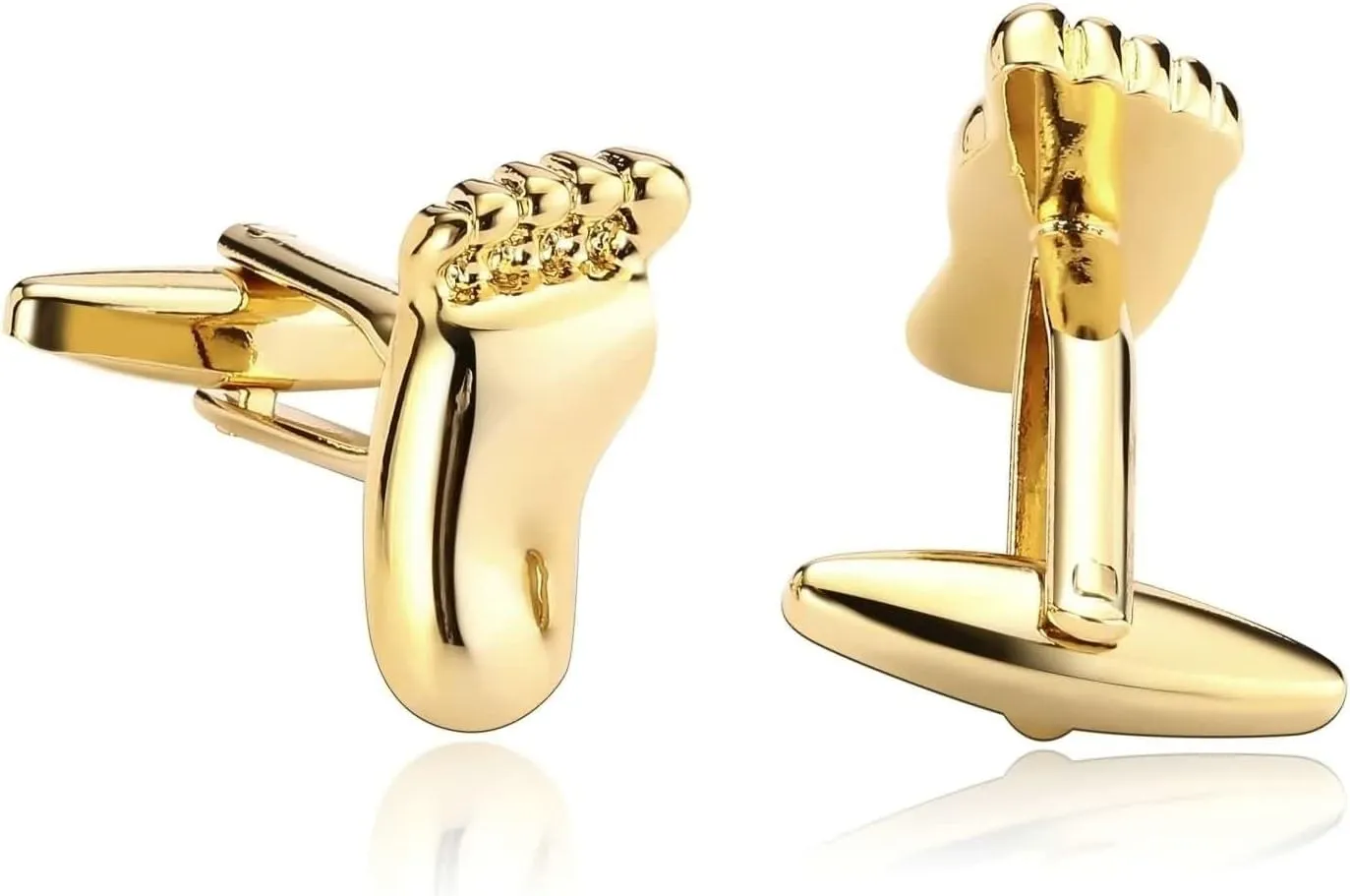 Cufflinks for Men Tuxedo, Cufflinks Gold Stainless Steel Footprint for Man Business Wedding
