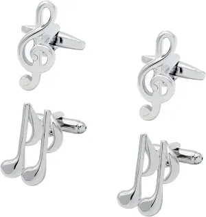 Cufflinks for Mens, Music Notes Unique Aircraft Unique Design Tuxedo Shirt Cuff Links Sets for Wedding Business, With Gift Box, 2 Pairs