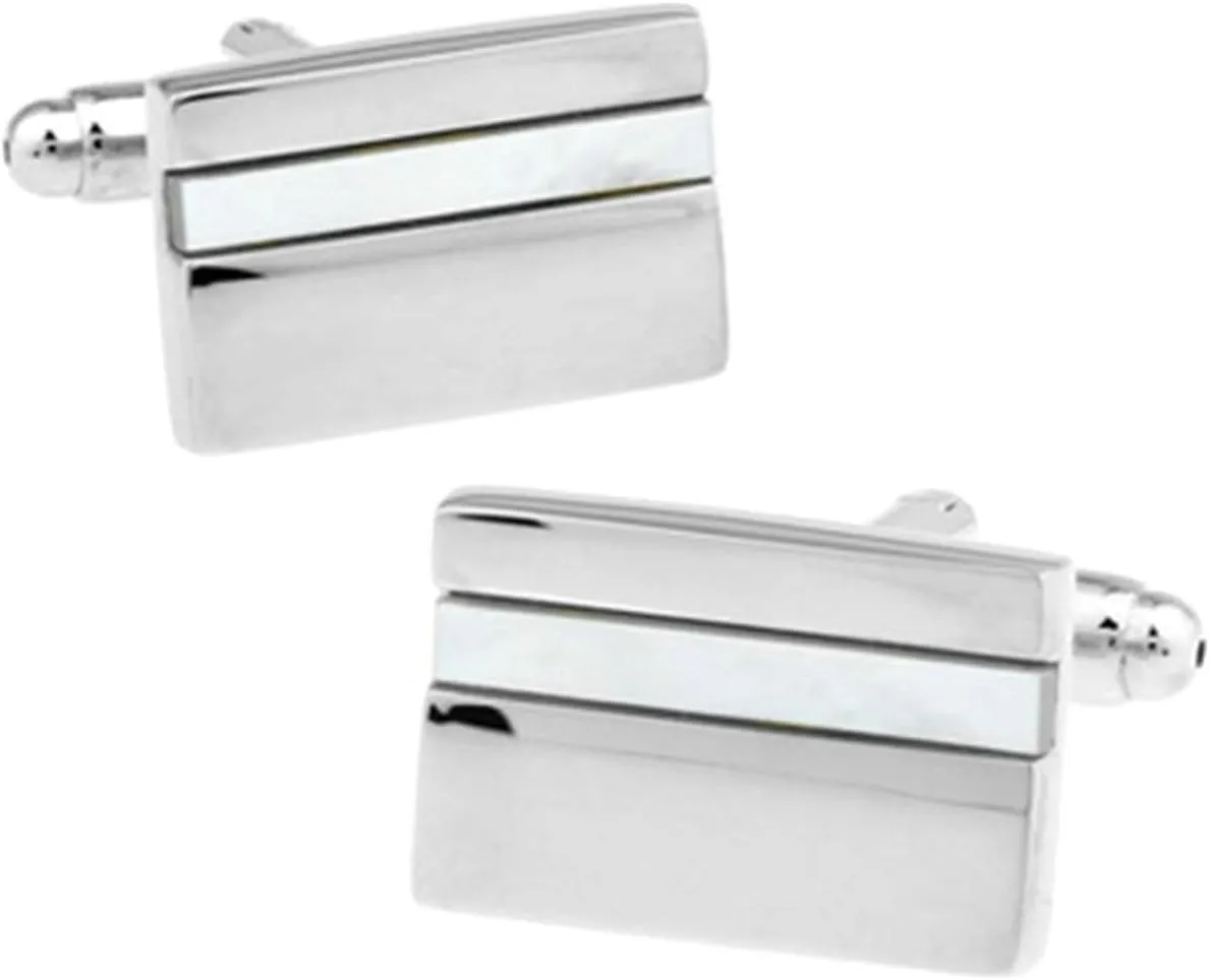 Cufflinks Over Buttons, Cuff Links Mens Silver Copper Rectangular for Man Business Wedding